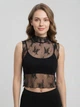 Прозорий мереживний кроп-топ із коміром-стійкою Honey Fashion Accessories XS/S чорний (10-138) - зображення 1
