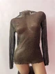 Прозора блискуча кофтинка-сітка з люрексом Honey Fashion Accessories S/M/L коричневий (10-51) - зображення 3