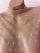 Прозора кофтинка в ромбики з декоративними рукавами Honey Fashion Accessories XS/S кавовий (10-144) - зображення 6