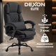 Кресло компьютерное FC-117 DEXON ELITE из ткани, с поясничной подушкой, с подставкой для ног, Черный - изображение 2