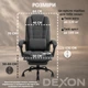 Кресло компьютерное FC-04 DEXON GAMMA из велюра, с поясничной подушкой, с подставкой для ног, Темно-серый - изображение 6