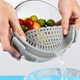Силиконовый универсальный дуршлаг на кастрюлю Coolnice с зажимами для слива воды Серый - изображение 3