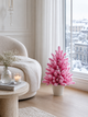 Штучна рожева засніжена лита ялинка Elegant Marshmallow Pink, 70 см у горщику - зображення 3
