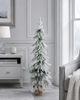 Ялинка лита засніжена Forest Elf Snow 120 см вузька в мішковині - зображення 4