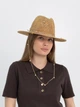 Шляпа Федора из рафия с золотистой цепью с жемчужинами D.Hats коричневая - изображение 5