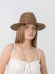Шляпа федора с золотистой цепью с сердцами D.Hats Коричневая - изображение 4