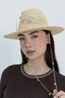 Капелюх Федора з рафія з золотистим ланцюгом з перлинами D.Hats бежевий - зображення 5