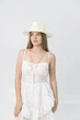 Капелюх федора з золотистим ланцюгом D.Hats Молочний - зображення 4