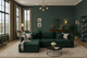Диван Polyatskiy Jamison corner Lite тканина Категорії 8 1600 × 3000 мм зелений - зображення 4