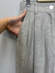 Женские льняные брюки прямого широкого кроя с защипами Modna KAZKA MKAZ6629-1 - 42, Сірий - изображение 5