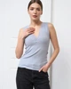 Жіноча майка в рубчик з мереживним V-подібним вирізом блакитна Plus Size 2XL (73586-89) - зображення 1