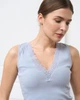 Жіноча майка в рубчик з мереживним V-подібним вирізом блакитна Plus Size 2XL (73586-89) - зображення 3