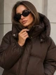Куртка жіноча Lady Yep 10005 дута пуффер з капюшоном 42 коричнева - зображення 3