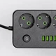 Сетевой фильтр удлинитель 3 метра на 5 розеток 4 USB 1 Type-C и кнопкой отключения переноска с заземлением и защитой от перегрузки для дома офиса бытовой техники зарядки телефона гаджетов Черный - изображение 7