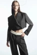 Блейзер жіночий COS deconstructed cropped wool blazer 1192145001 Eur 34 Сірий - изображение 4