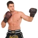 Перчатки боксерские кожаные тренировочные на липучке Fistrage Fight Gear 6452 размер 10 унций Black-Burgundy - изображение 7