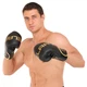 Перчатки боксерские тренировочные на липучке Zelart Fight Gear 7519 размер 10 унций Black-Gold - изображение 6