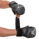 Перчатки крабы кожаные спарринговые для MMA тренировочные с открытыми пальцами Fistrage 6479 размер M Black-Grey - изображение 2