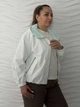 Женская куртка-ветровка с контрастной подкладкой белый-мятная 30327/one size - изображение 5