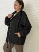 Женская ветровка оверсайз с капюшоном Черный 9096/one size - изображение 5