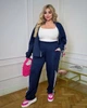 Женский спортивный костюм батал с лампасами SOLINNA Тренд сезона костюм кофта на молнии и брюки польский трикотаж VL-958 Голубой, 50-52 - изображение 4