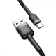 Кабель Baseus Cafule Type-C 3A (1m) gray/black - изображение 3