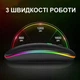 Мишка бездротова безшумна комп'ютерна Art Planet Mouse Pro 3 Slim для макбука ПК та ноутбука акумуляторна безпровідна 2в1 Bluetooth і USB 2.4ГГц плоска Slim з RGB підсвіткою до мак комп'ютера ігрова 400мАг - зображення 6