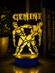 3D ночник Близнецы Gemini/на батарейке/ из акрила на синий LED-подставке/декоративный светильник/Знак зодиака - изображение 9