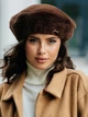 Женский берет Alpaca из экомеха коричневый (шоколад) - изображение 1