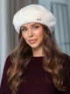 Жіночий берет Alpaca з екохутра молочний - зображення 1