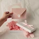 Конверт для денежного подарка в коробочке и бумагой тишью. Серия Wedding: Розовый - изображение 1