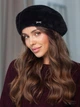 Женский берет Alpaca из экомеха черный - изображение 2