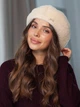 Женский берет Alpaca из экомеха бежевый - изображение 3