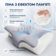 Ортопедическая анатомическая подушка Memory Pillow с эффектом памяти 50×29×10/7 см белая - изображение 2