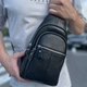 Мужская сумка-слинг кожаная 18х32х7 кросс боди для прогулок Tiding Bag A25F-5060A Черная - изображение 4