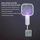 Мини уничтожитель комаров USB 2 в 1 Электрическая мухобойка лампа-ловушка Белая 15х10 см - изображение 3