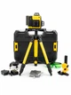 Лазерный уровень нивелир Laser Level Meter 3D-4D 2 аккумулятора 16 линий зеленый луч со штативом в кейсе желтый - изображение 1