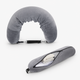 Подушка-сумка для путешествий с отделением для вещей, подушка рогалик для шеи U-образная серая - изображение 5