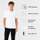 Футболка поло SOOW для мальчика хлопковая на пуговицах,Белый,170 - изображение 5