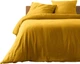 Komplet pościeli Douceur d'interieur Angelia muślin Poszwa na kołdrę 240 x 220 cm + 2 poszewki na poduszki 63 x 63 cm Żółty (3574386438223) - obraz 1