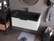 Тумба подвесная Status Vista 80, с умывальником Aria Low 80 Black - изображение 1