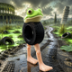 Движимая Brainrot игрушка Boneca Ambalabu в зелено-черном цвете. - изображение 3