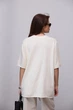 В'язана кофта oversize з коротким рукавом - молочний колір, ONE SIZE - зображення 2