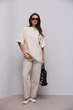 В'язана кофта oversize з коротким рукавом - молочний колір, ONE SIZE - зображення 3