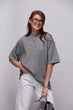 В'язана кофта oversize з коротким рукавом - сірий колір, ONE SIZE - зображення 1