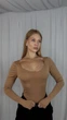 Жіночий базовий боді з розрізом для пальців Uaclothes 46-48 Бежевий (like39158-195941350) - изображение 1