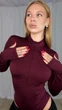 Жіночий силуетний боді на блискавці Uaclothes 42-44 Бордовий (like39160-195961349) - изображение 3