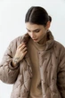 Жіноча стьобана куртка з коміром-стійкою та вишивкою Seventeen XXL-3XL Бежевий (2000000183572) - зображення 4