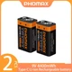 Акумуляторний комплект Li-Ion 9V (Крона) PHOMAX 4400 mWh з портом Type-C (2 шт. + кейс) - изображение 5