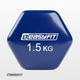 Гантель EasyFit 1.5 кг 1 шт с виниловым покрытием синяя цельная литая неразборная для фитнеса (EF-0015BL) - изображение 3